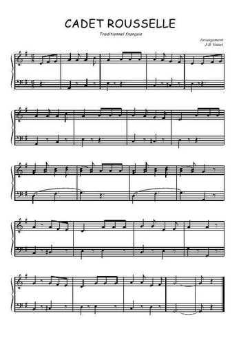 Téléchargez l'arrangement pour piano de la partition de Cadet Rousselle en PDF